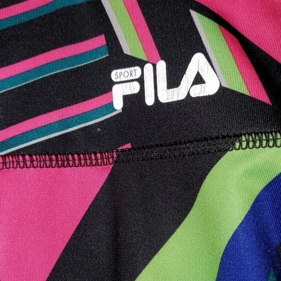 FILA Sport Retro Geometric Leggings Size Medium - Picture 3 of 6